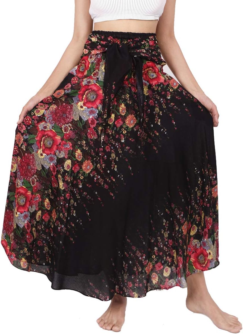 Banjamath® Women's Long Bohemian Style Gypsy Boho Hippie Skirt