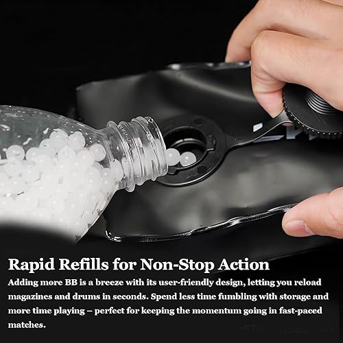 Miniatura 4 de Paintball BB - Cargador de velocidad con correa ajustable, 3000 rondas tácticas Airsoft BB Loader plástico Combat War Game Caza Paintball Accesorio