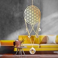 Vista 1 de Flower of Life - Atrapasoles de cristal, decoración de pared de geometría sagrada, adorno colgante decorativo para el hogar, oficina, jardín