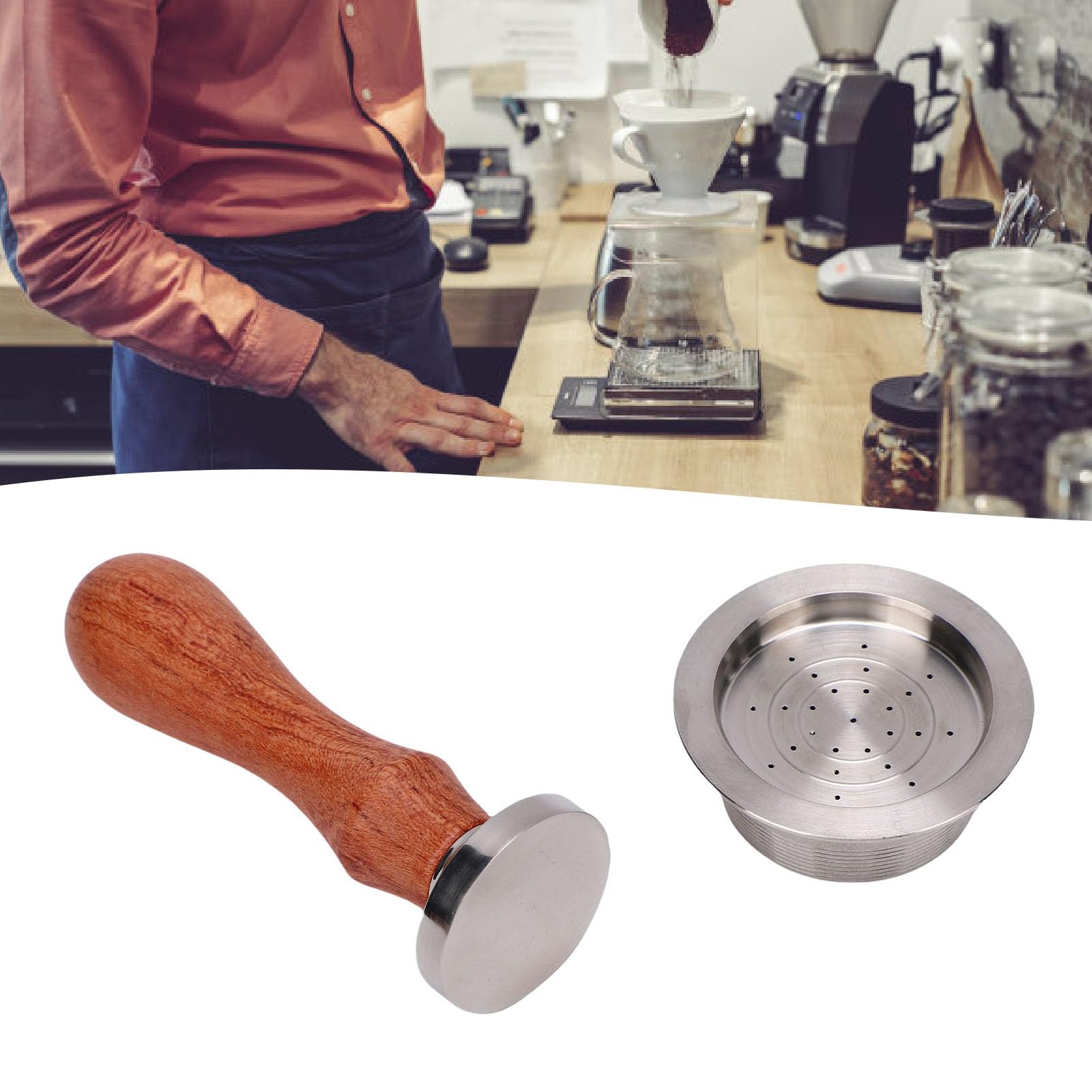 Cápsulas de Café Reutilizables para Cafeteras Mio, Cápsulas de Café Recargables Filtro de de Recargables de Acero Inoxidable con Prensa de, Cepillo y Cuchara