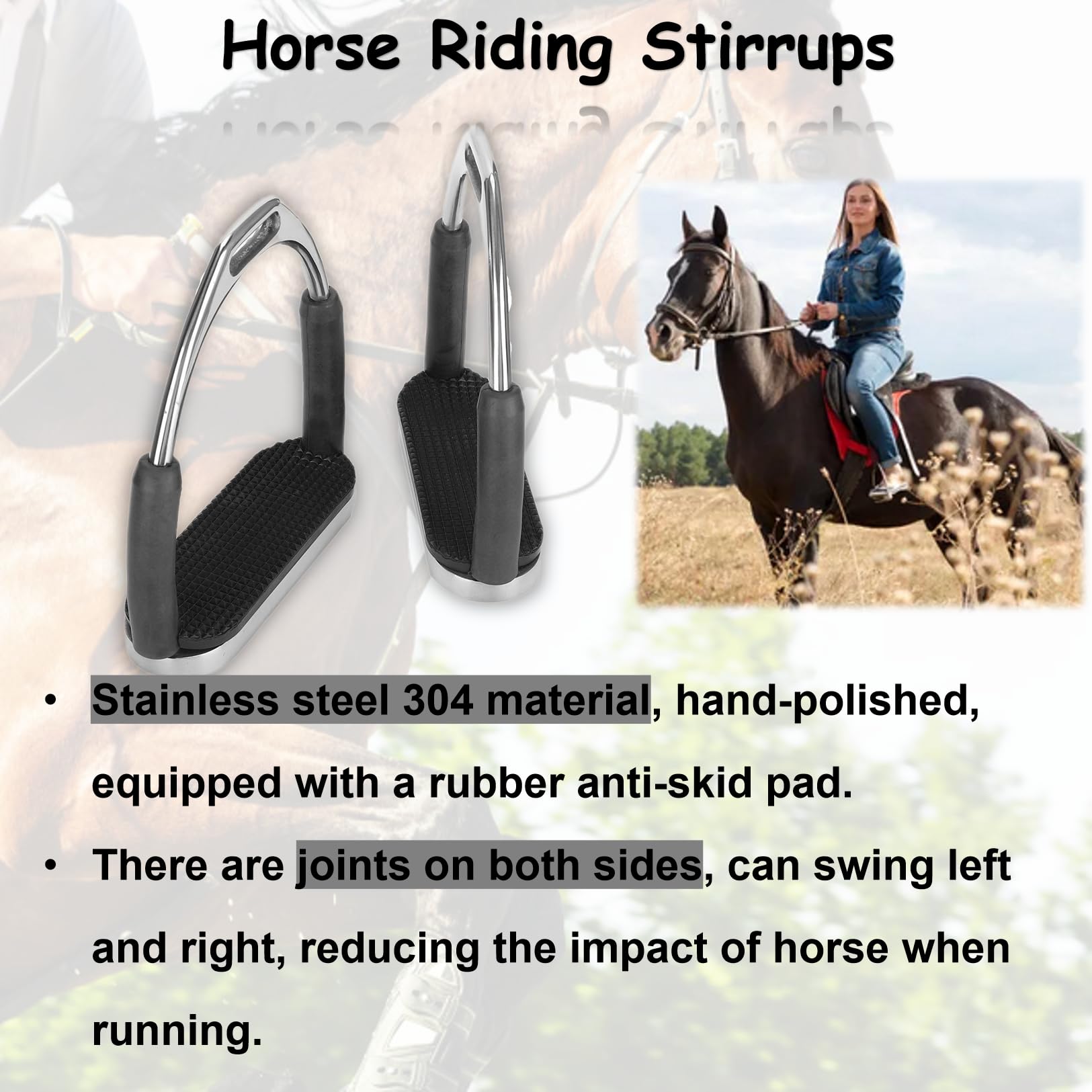 Lot de 2 Étrier de Cheval, Étrier de Cheval Couvre-Chaussures pour Équitation Étriers D'équitation en Plastique Etrier De Securite Equitation pour la Performance et L'entraînement