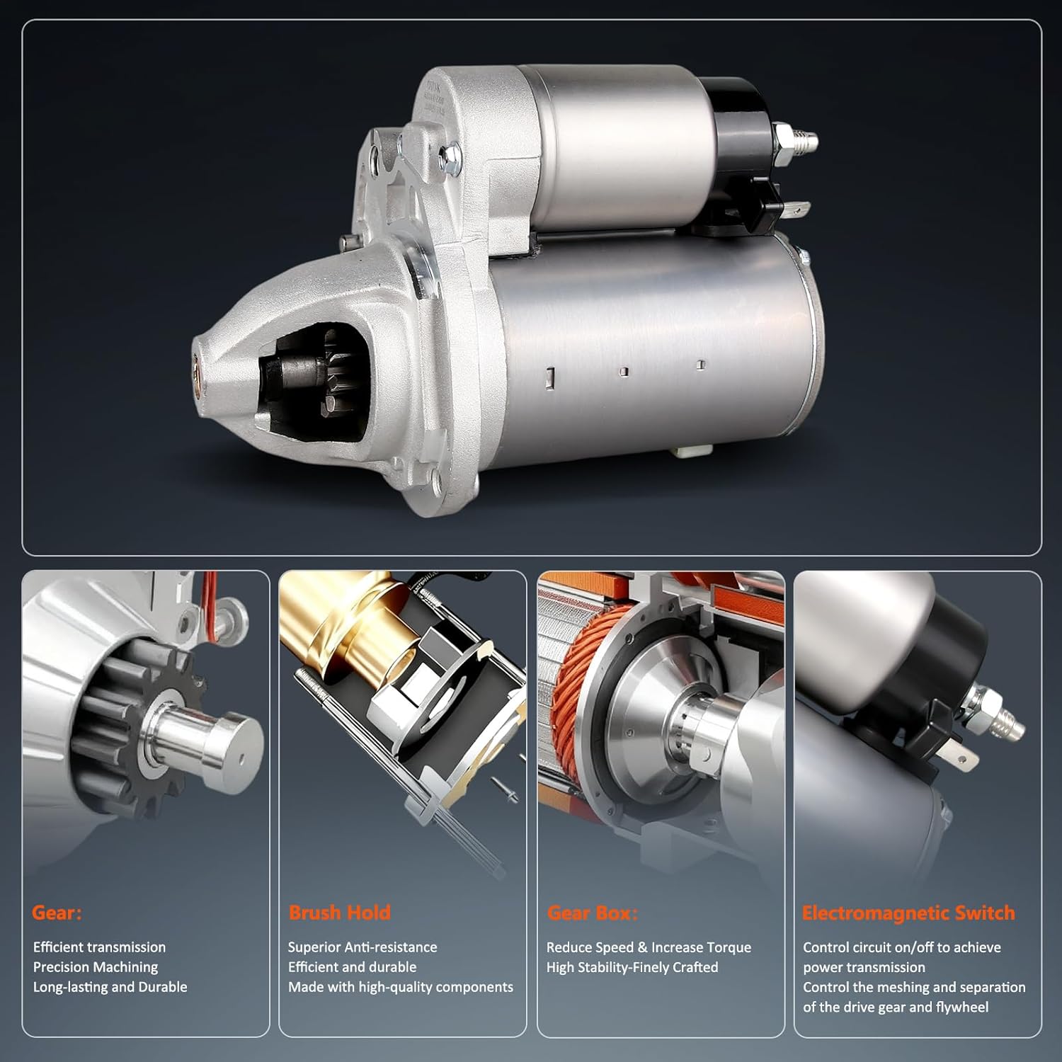 Starter Motor Compatible with 11-17 Chrysler 200 Town & Country,11-20 Dodge Avenger Grand Caravan,14 Jeep Journey Cherokee,12-15 Ram C/V,Promaster 1500 2500 3500,3.6L V6,12V 1.3KW 10Teeth,19616