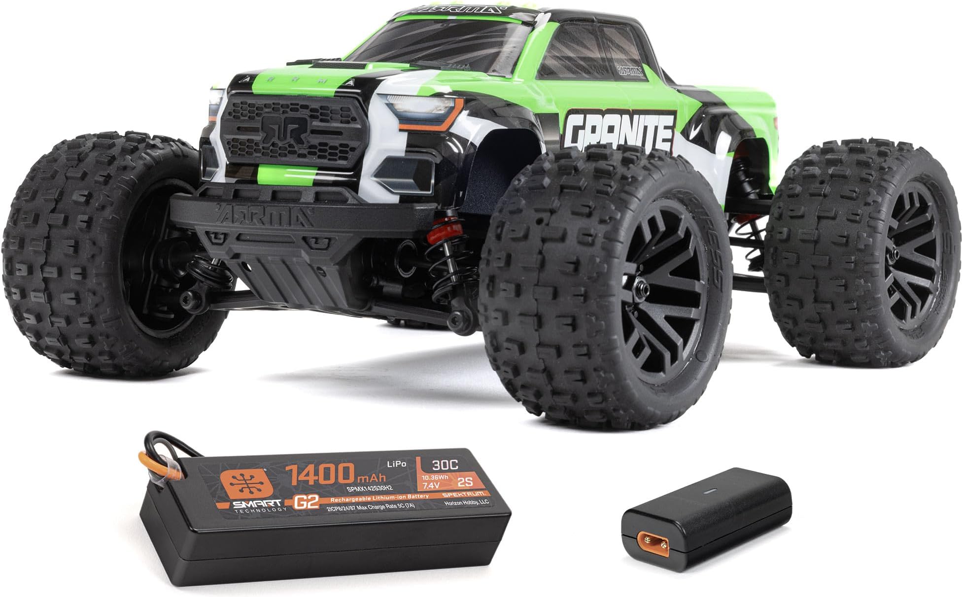 ARRMA Granite GROM ARA2102T3 RC Car 1/18 Brushless Motor Over 30 km/h + Battery and Accessories Green
