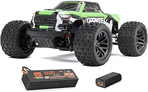 ARRMA RC Truck 1/18 Granite GROM MEGA 380 Brushed 4X4 Monster Truck RTR with Battery & Charger, Green, ARA2102T3