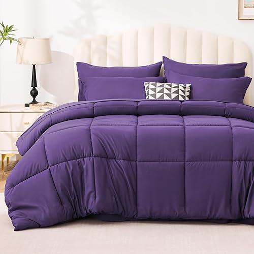 Queen Comforter Set Dark Purple