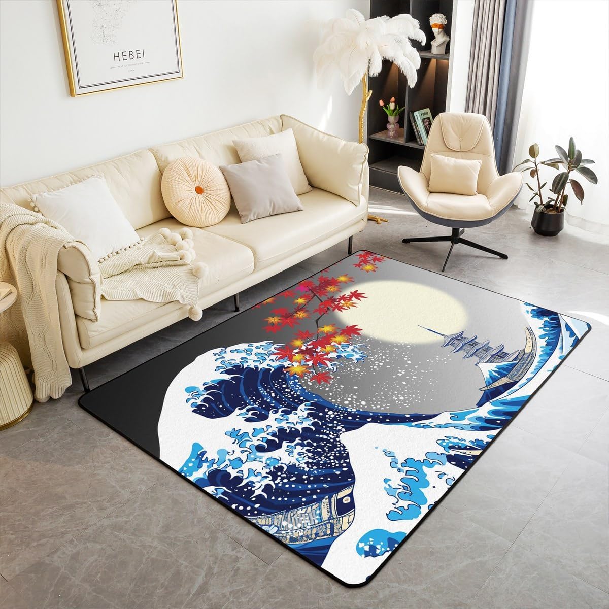 Pink Purple Butterflies Area Rug 3x5 Pastel Cherry Blossom Rug for Girls Boys Kids Adult Wild Butterfly Carpet for Living Room Botanical Flower Non Slip Washable Decorative Rug