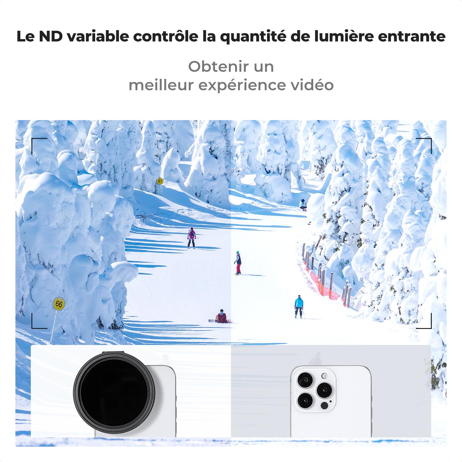 K&F CONCEPT Filtre ND Variable Magnétique 67mm ND2-32 Téléphone iPhone