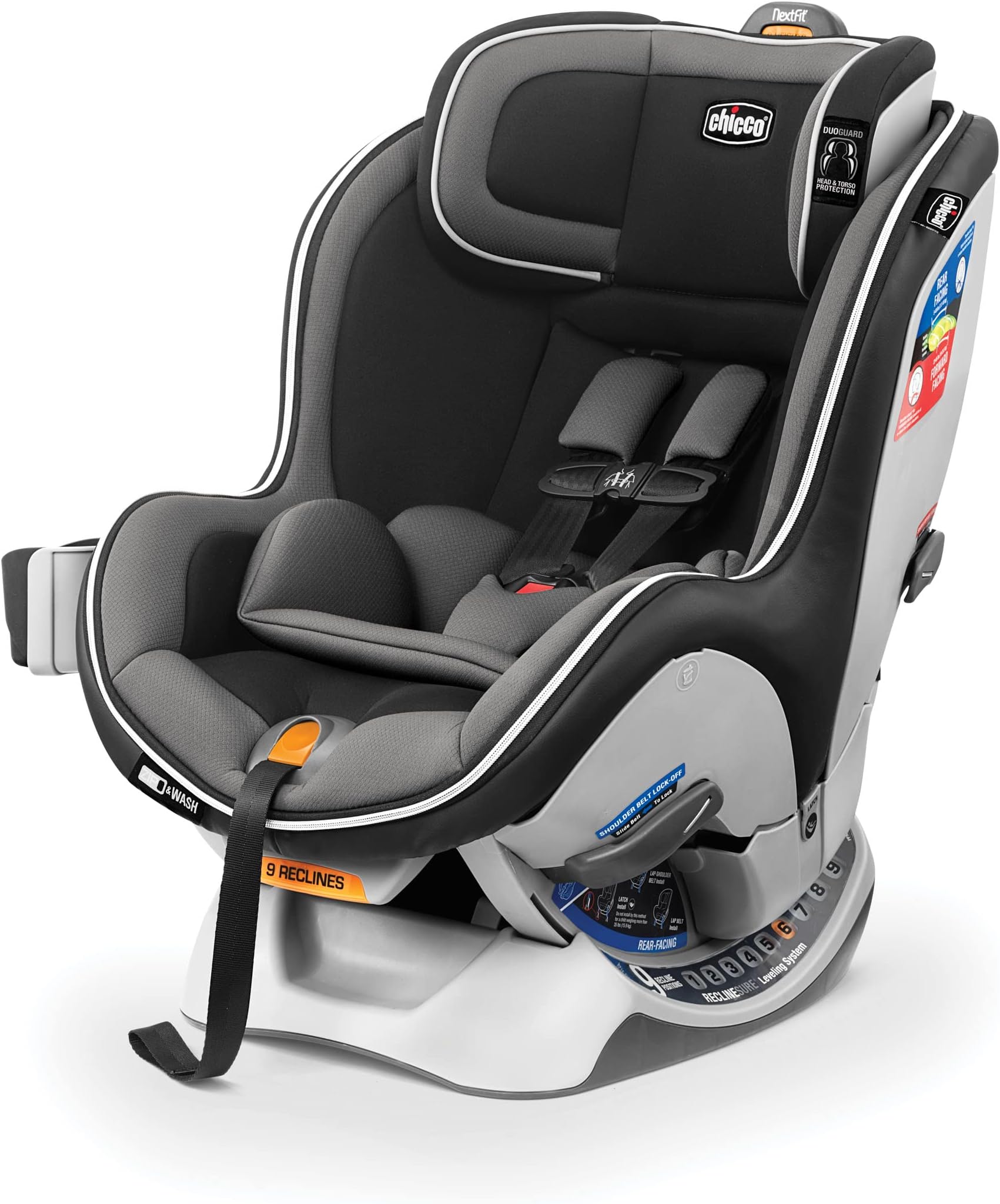 Chicco NextFit Zip Convertible Car Seat, Rear-Facing Seat for Infants 5-40 lbs., Forward-Facing Toddler Car Seat 25-65 lbs., Baby Travel Gear | Carbon/Black/Grey
