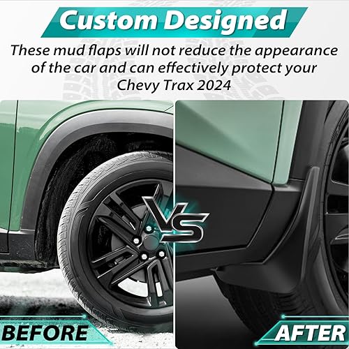 Miniatura 5 de Aletas de barro compatibles con Chevrolet Trax 2024, protectores de barro, 4 protectores de guardabarros compatibles con accesorios Chevy Trax 2024,