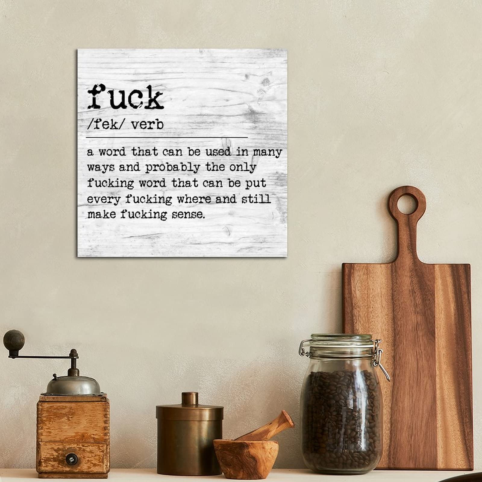Amazon.com: Wood Signs Fuck Definition Typography Wood Plaque