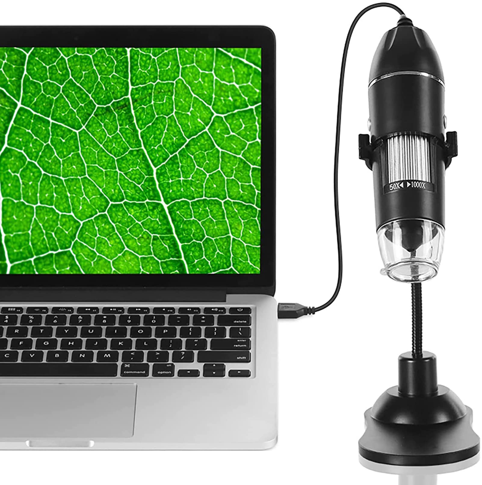 Mikroskop cyfrowy USB, 50X do 1000X ręczna lupa endoskopowa, kompatybilna z systemem Windows i Mac