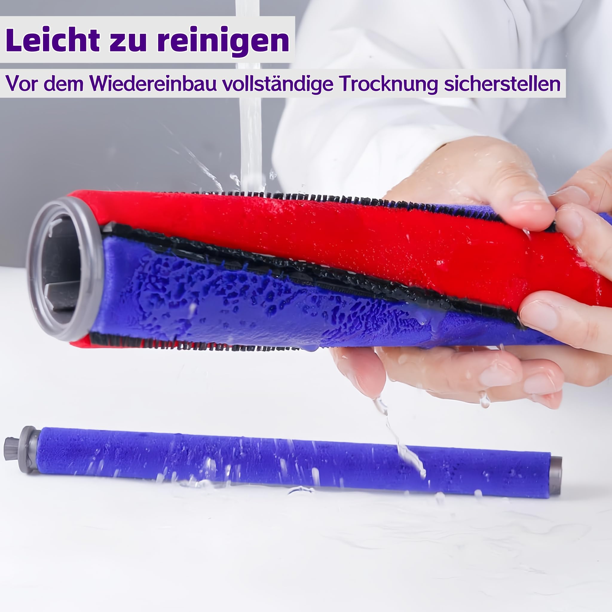 Softwalze Bodendüse für Dyson V7 V8 V10 V11 V15 SV10 SV11 SV12 SV14 SV15, Elektrischer Soft Roller Bürste Aufsatz Motorbürste Zubehör Ersatzteile für Hartböden Parkett Laminat Fliesen