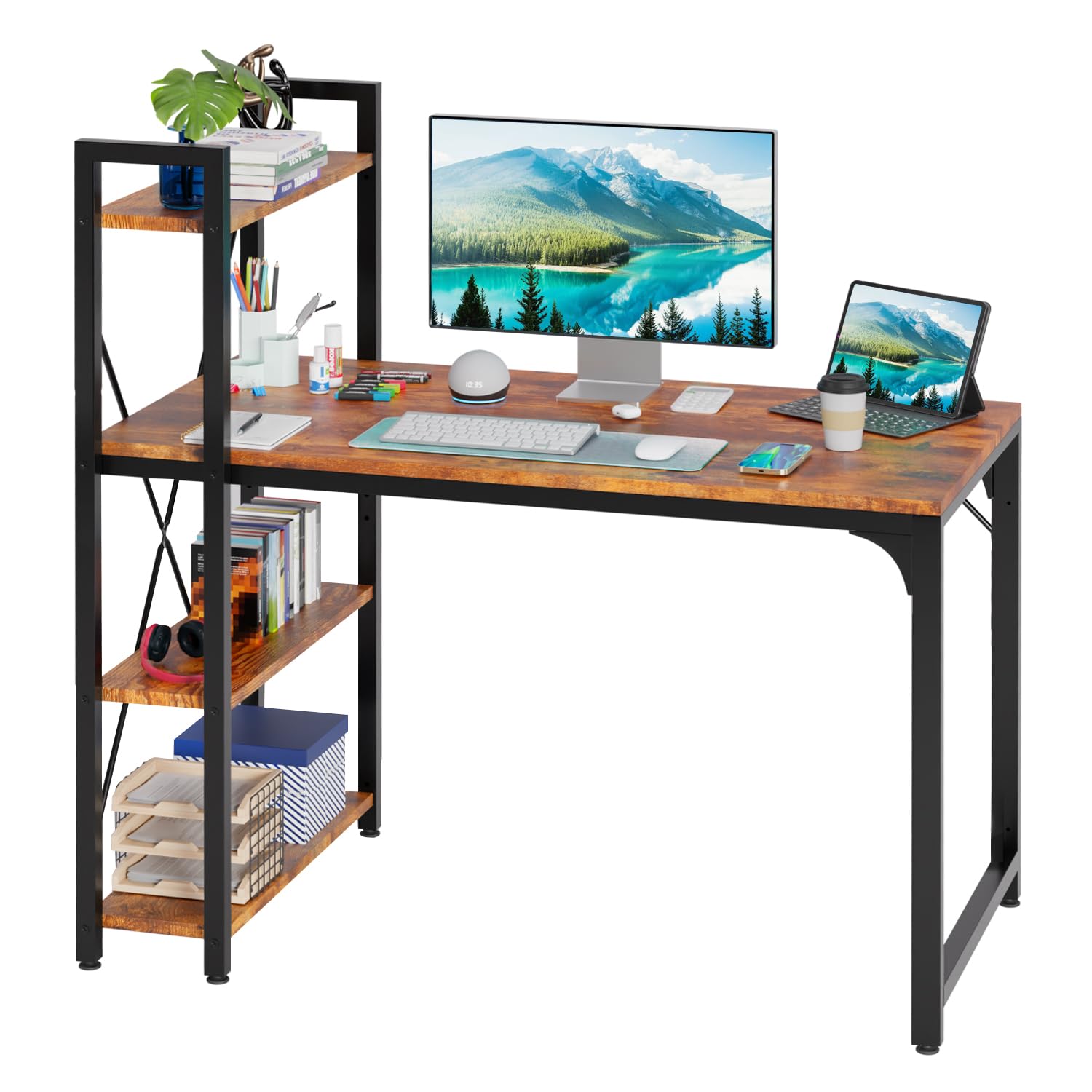 FDW Computer Desk 48x24 Inch with Shelf