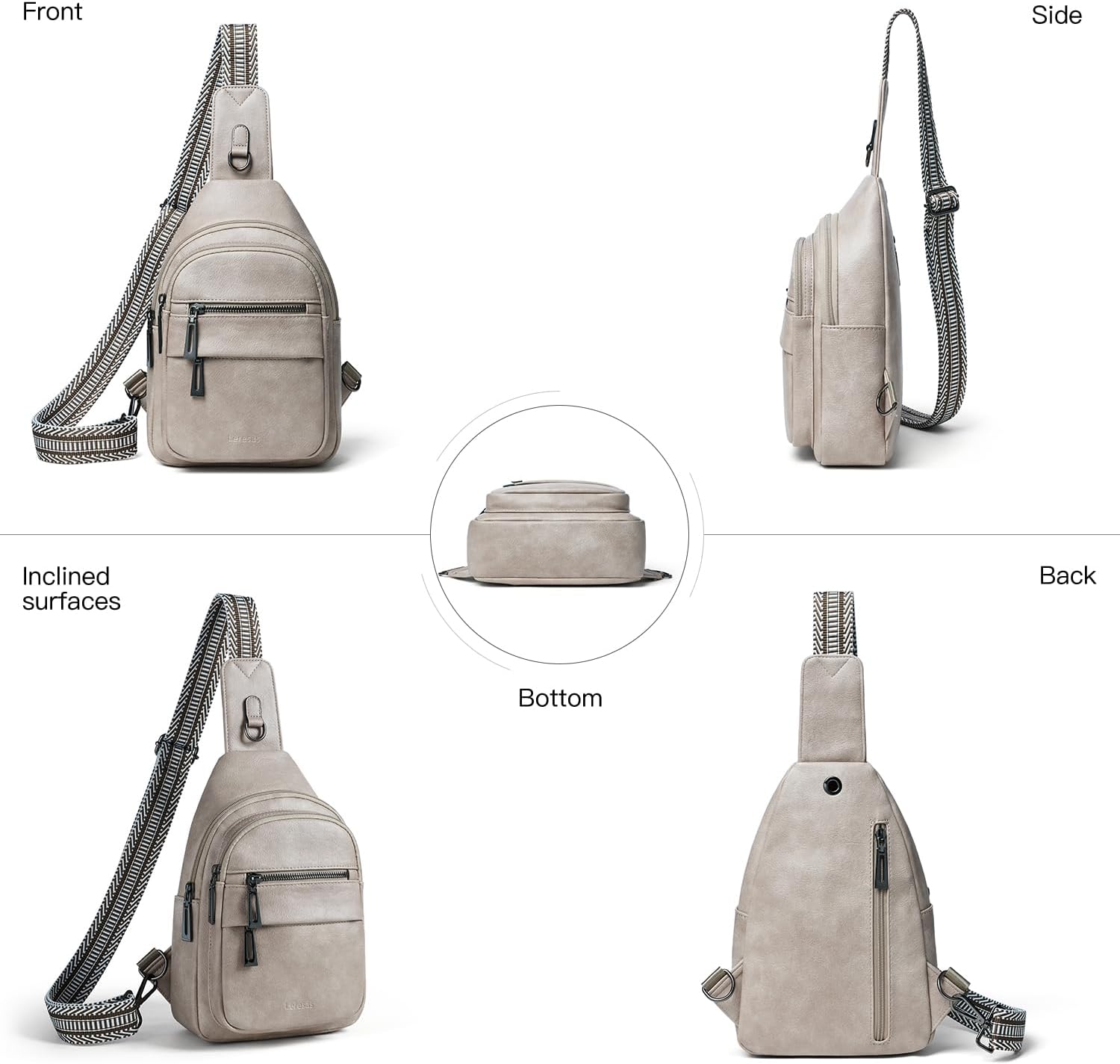 7L Sling Bag for Women Crossbody Bag Sling Purse Fanny Packs Vegan Leather Chest Bag Trendy Handbag Travel Anti Theft - Image 5