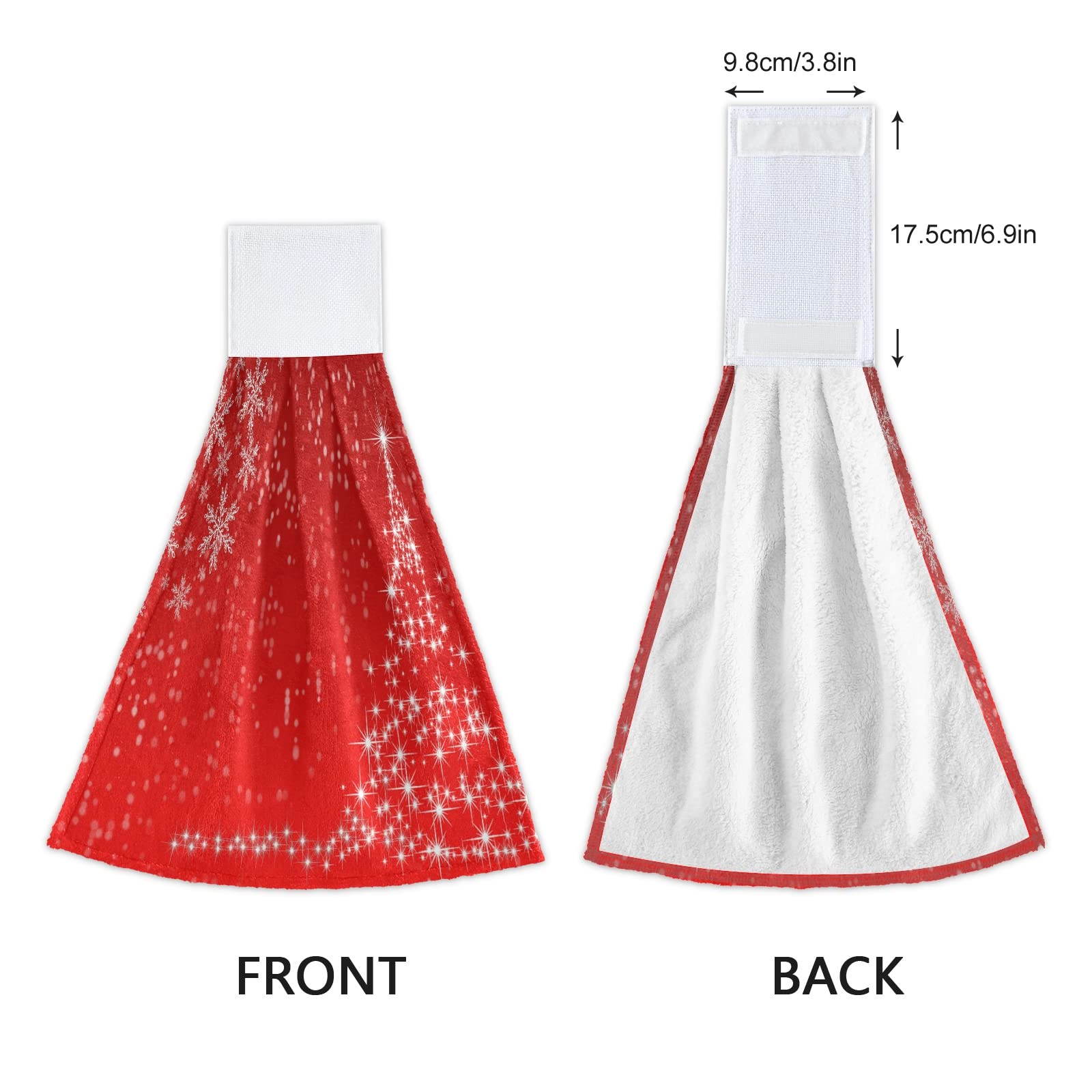 Set di asciugamani per bagno e cucina, con occhiello per appendere l'albero di Natale, per Natale, Capodanno, cucina e bagno, 2 pezzi