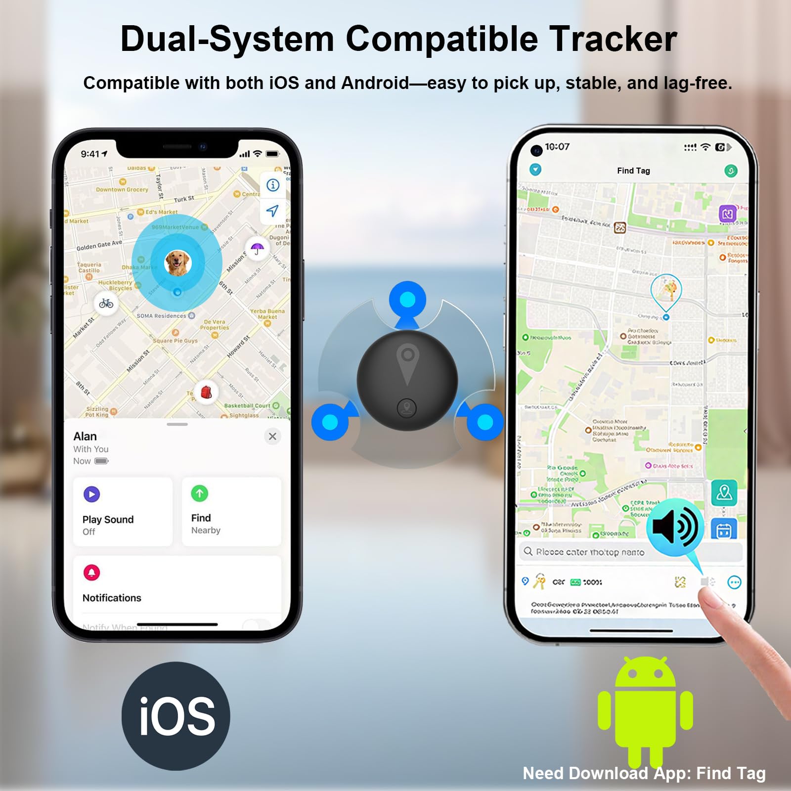 Car GPS Tracker,Magnetic Mini Vehicle Tracker (Compatible with iOS & Android),Real Time Vehicle Tracker,No Monthly Fee,IP68 Waterproof,Car Tracking Device for Car, Truck,Kids,bike,Global Coverage - 2