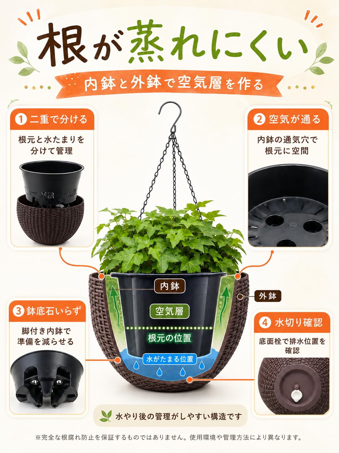 Amazon.co.jp: [ROVENTIS ]ハンギングプランター 吊り下げ ポット 鉢