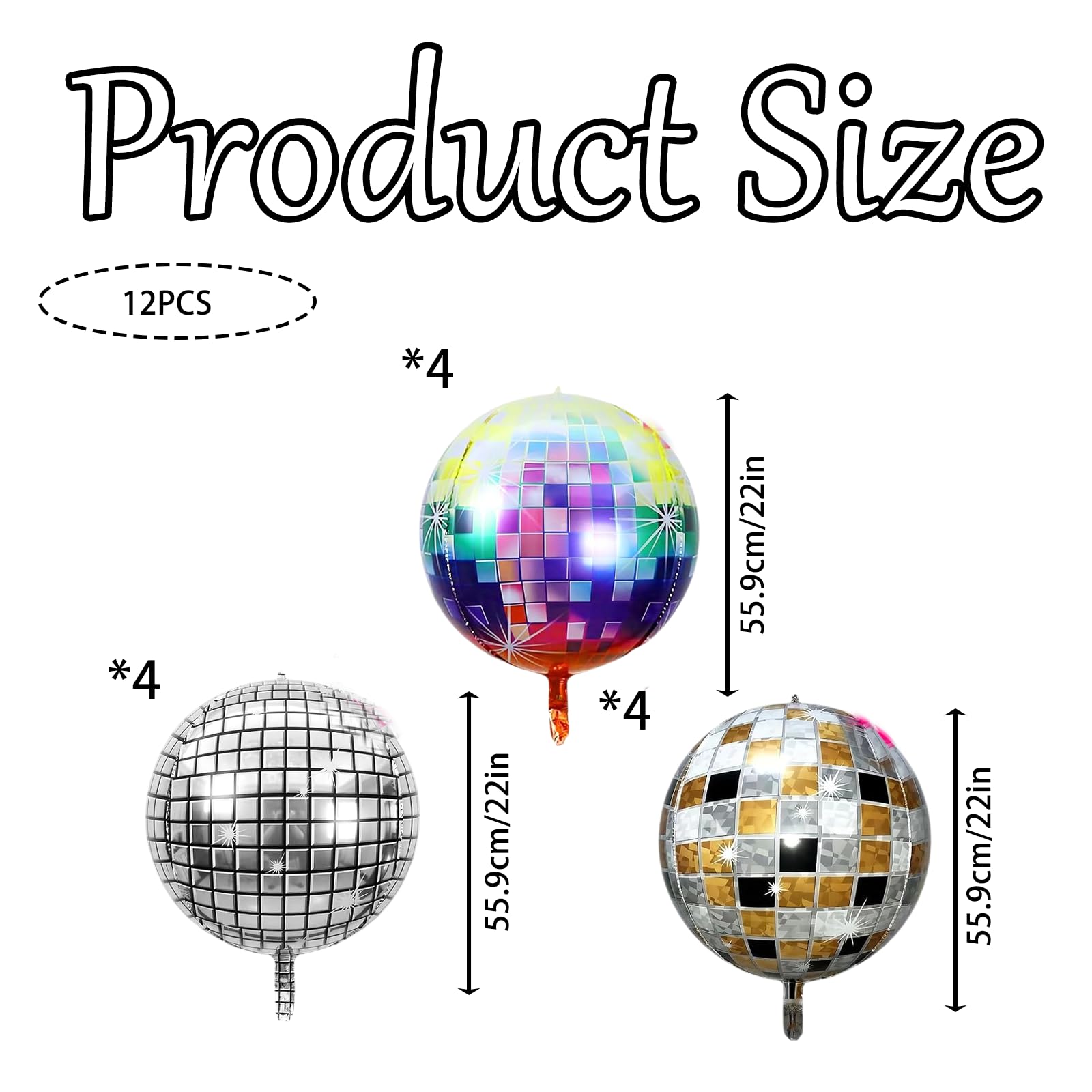 fKiZanthene Disco Ball Balloons Set of Twelve - Image 2