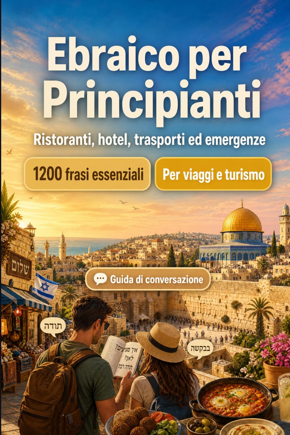 Ebraico Per Principianti: 1200 frasi essenziali in Ebraico per viaggiare: Guida facile alla pronuncia, conversazioni quotidiane, ristoranti, hotel, trasporti, shopping, emergenze