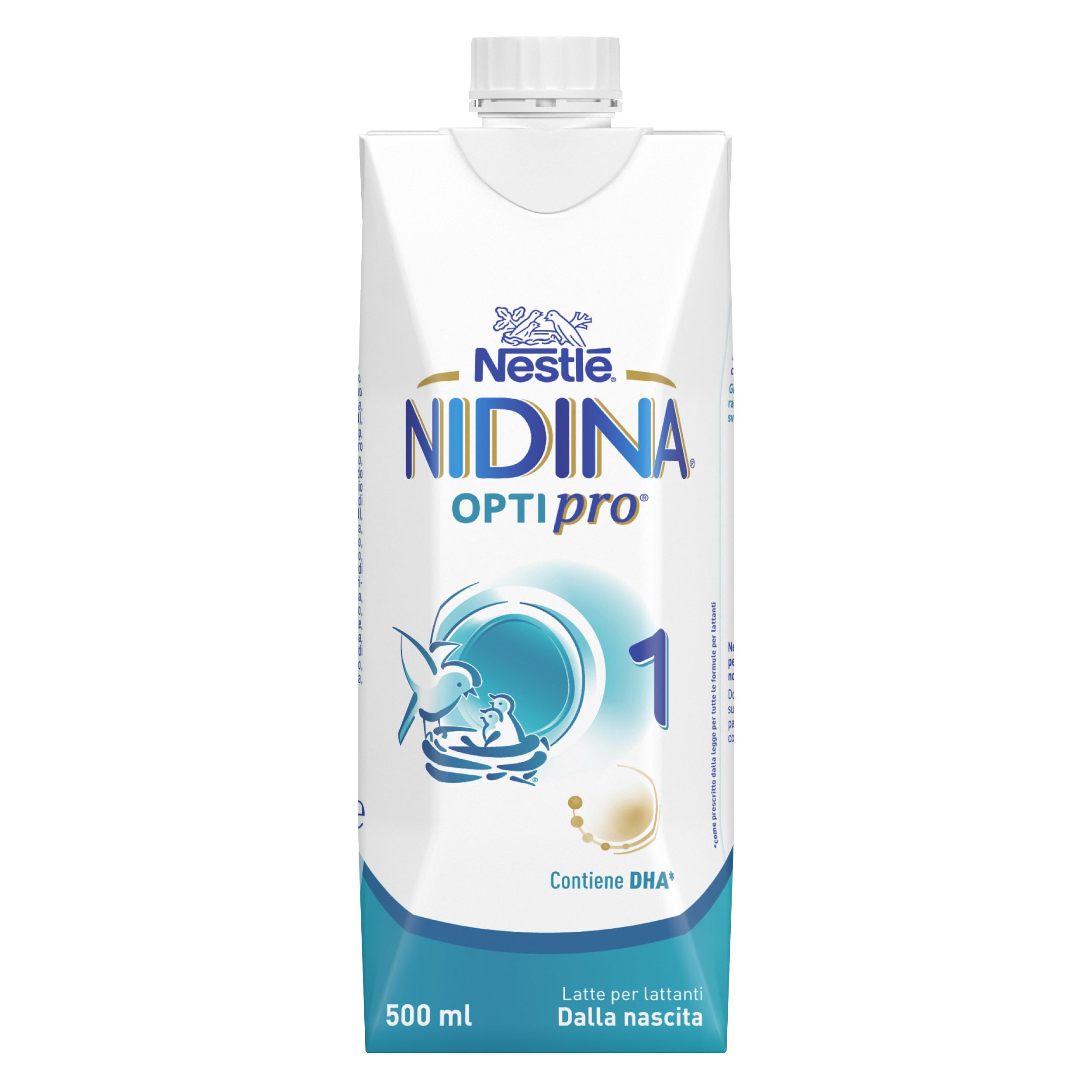 NESTLÉ NIDINA Optipro 1 Latte per Lattanti Liquido dalla nascita, 12 Brick da 500ml (6L)