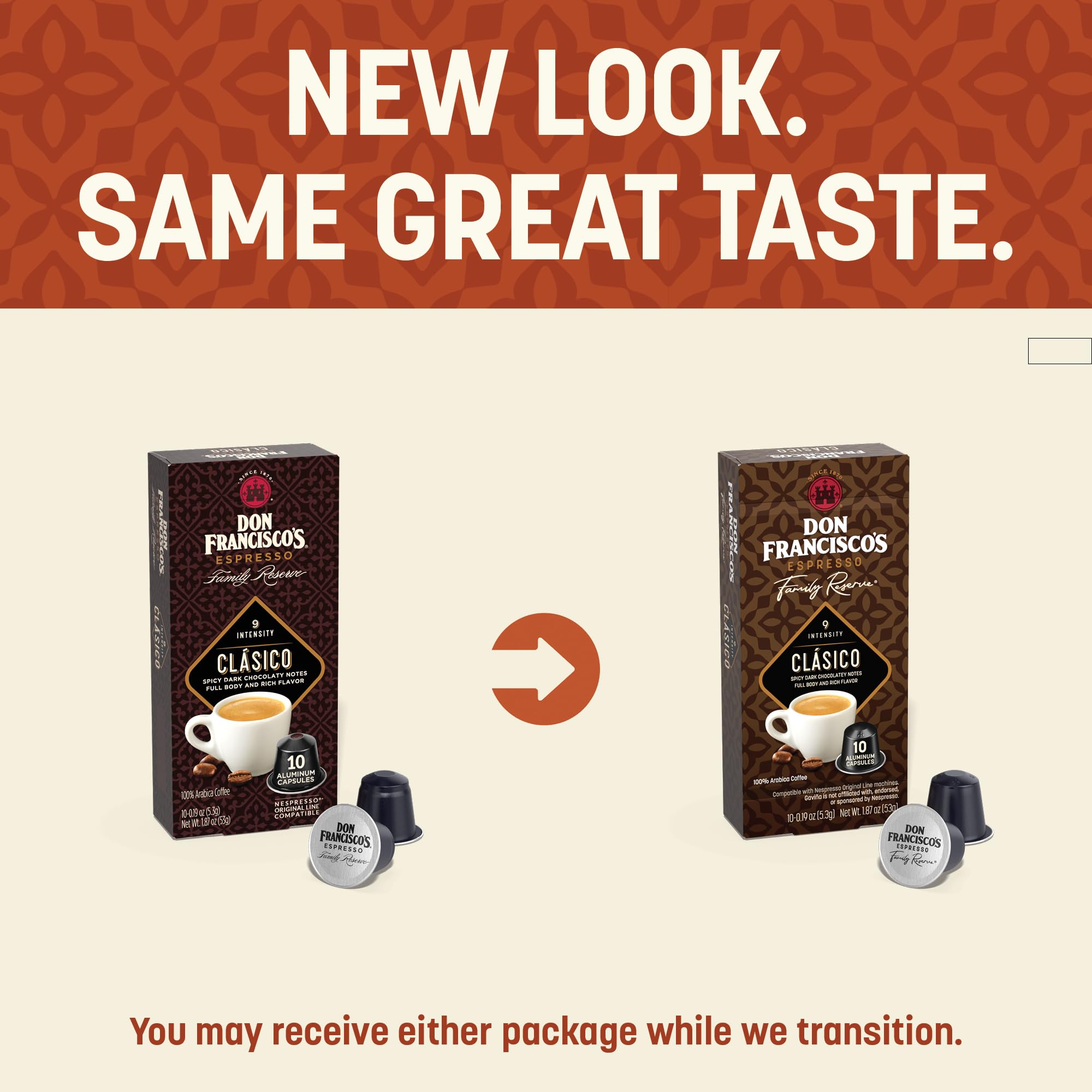 Don Francisco's Clasico Intensity 9 Zestaw 80 aluminiowych kapsułek espresso nadających się do ekspresów do kawy Nespresso Original Line