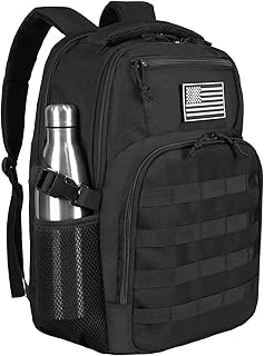 30L Military Tactical Backpack Small Army Molle Assault Bag 3 Day Daypack for Men Hiking Camping Work, Balck Tactical Backpack with Water Pouches - CtopxCone