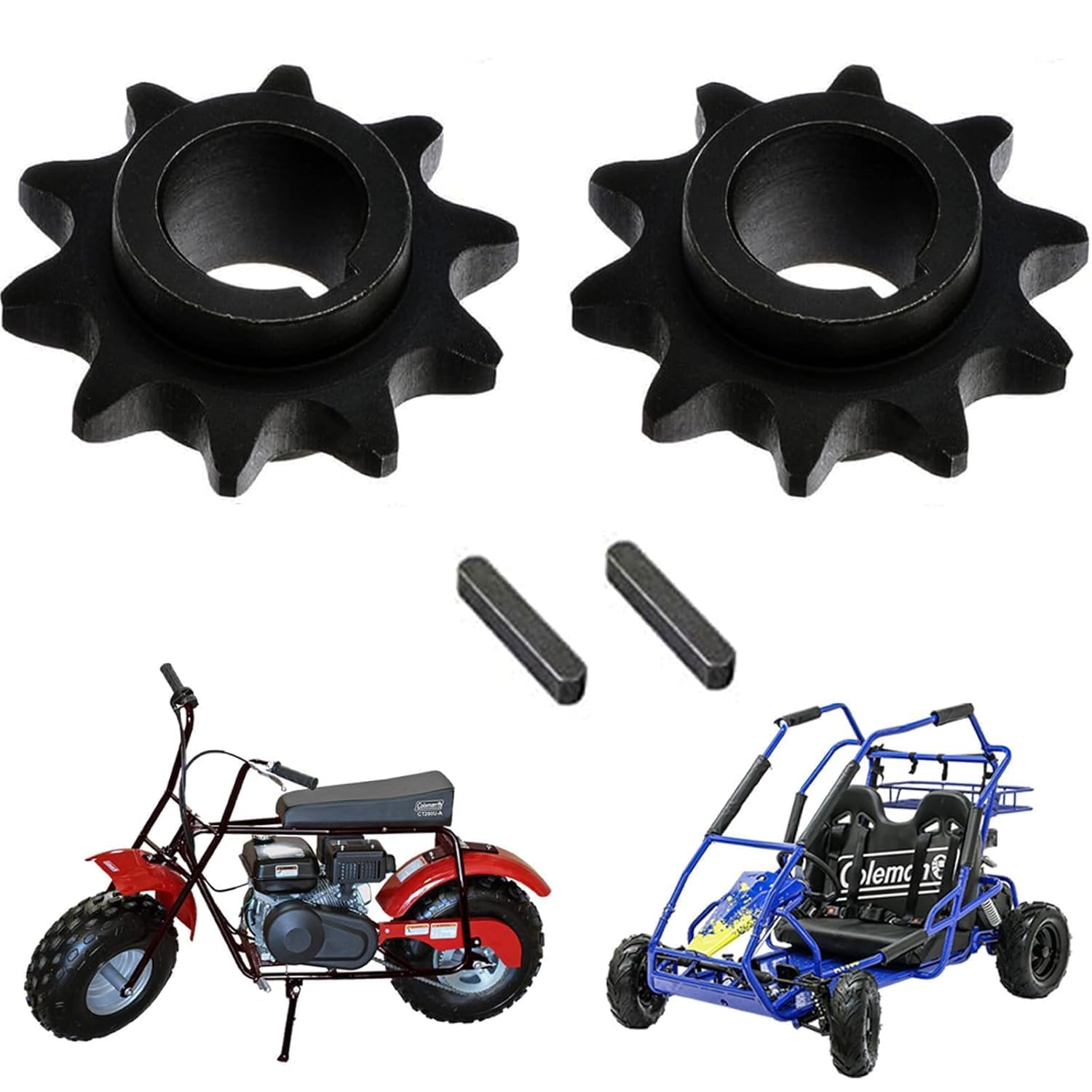 Chikia 40 41 420 Chain 10 Tooth Front Sprocket with 5/8" Bore Compatible with Coleman CT200U KT196 CT200U EX BT200X Baja Go Kart Sprocket Mini Bike Parts