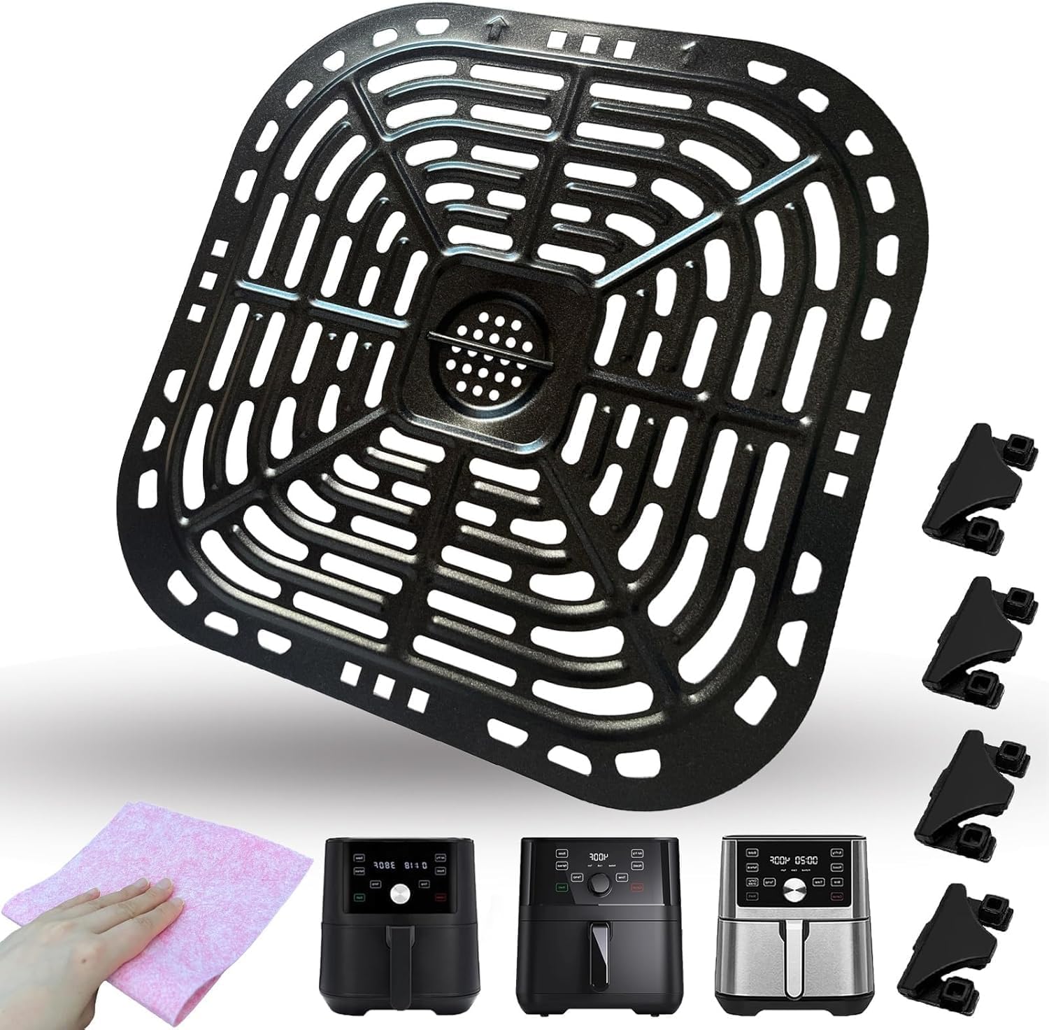 Air Fryer Grill Pan For Instant Vortex Plus 6QT - Nonstick Cooking Insert Tray