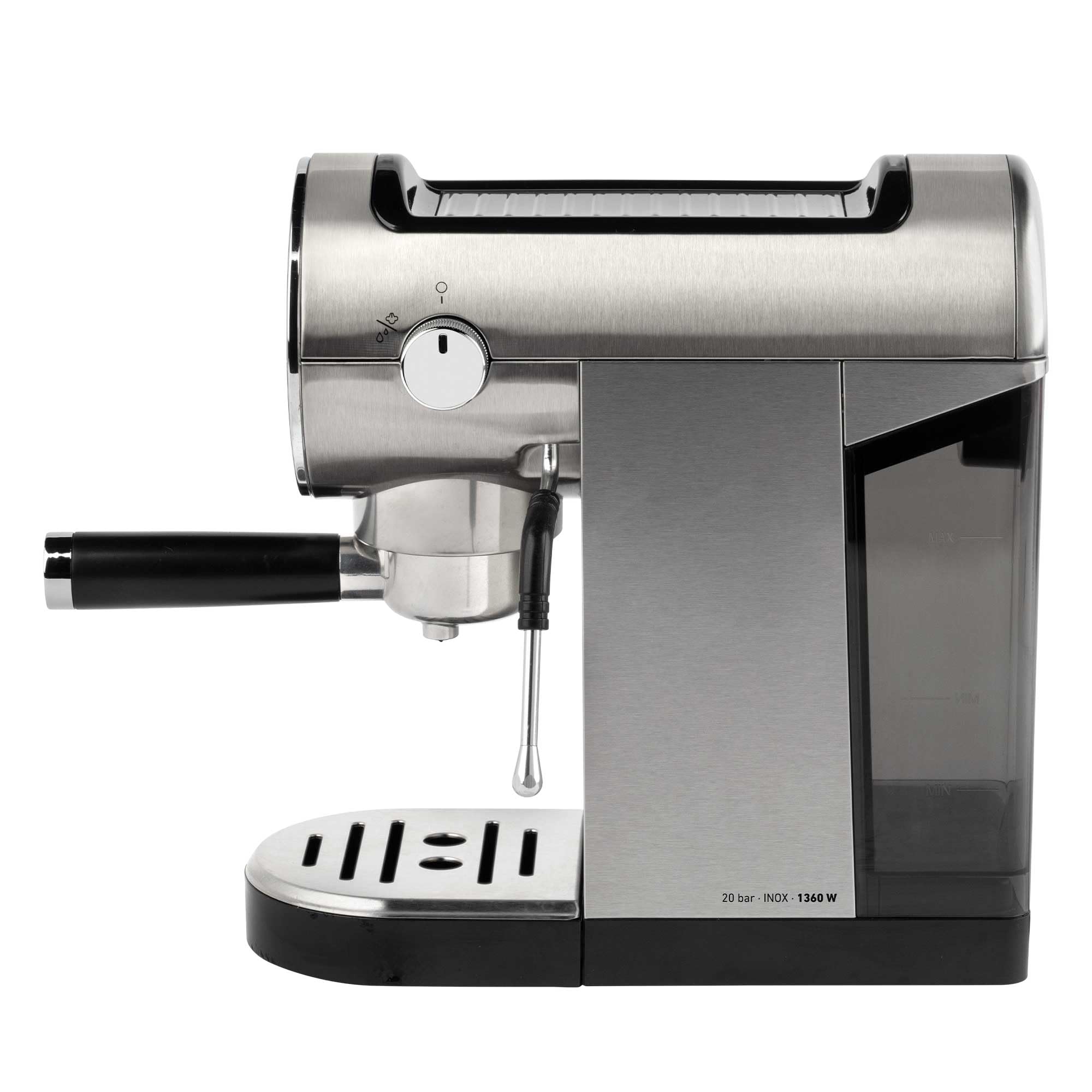 JATA JECA5505 - Cafetera Espresso 20 Bar 1360 W con Pantalla Táctil, Vaporizador de Leche, 1 y 2 Tazas, Depósito 0,9 L, Calienta Tazas, Desconexión Automática