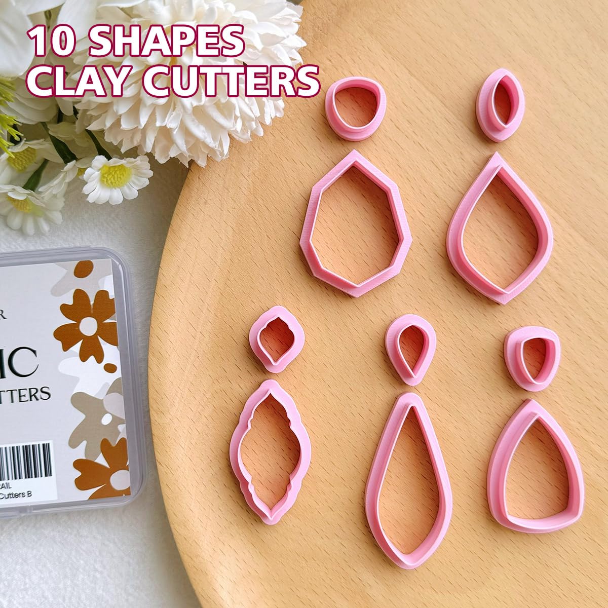 Keoker 10 Organic Shape Clay Earring Cutters, Clay Cutters for Polymer Clay Jewelry Earring Cutters for Polymer Clay (B) - Image 3