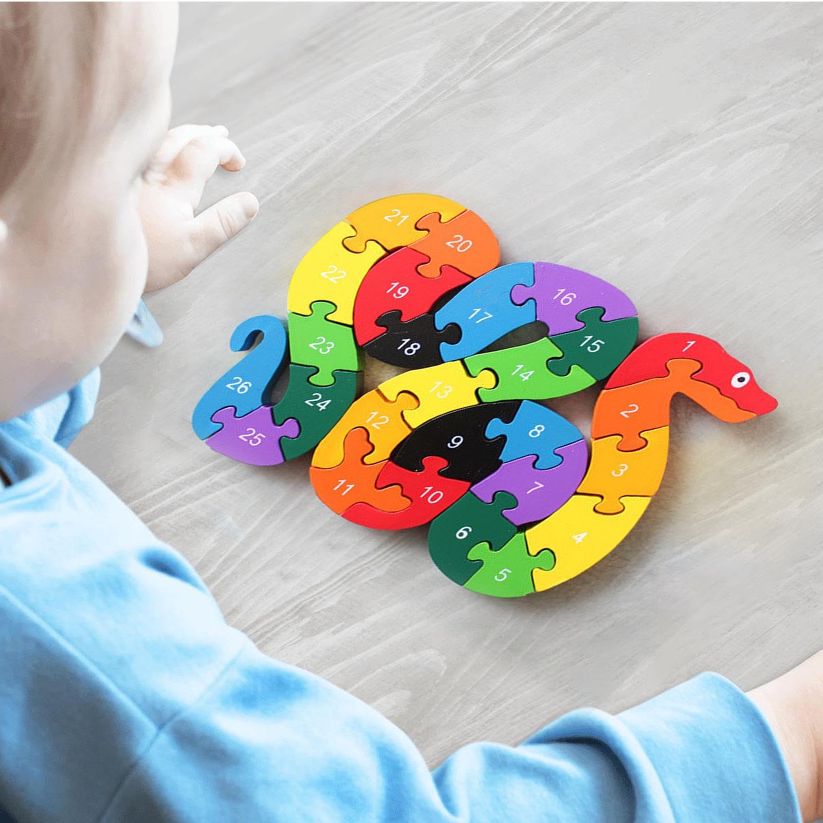 Puzzle in Legno per Piccoli, Cognizione English Lettera Animale Jigsaw | Puzzle Giocattoli - Giocattoli educativi di Costruzione assemblati per