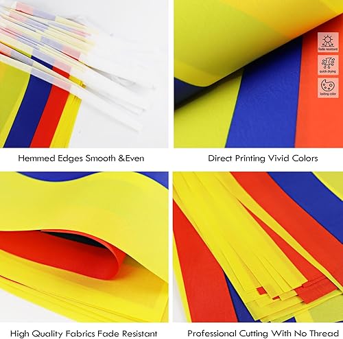 Miniatura 3 de Banderín de bandera de Colombia  38 banderas, 42 pies, pequeñas banderas colombianas para decoración del país, escuela, fiesta, eventos deportivos