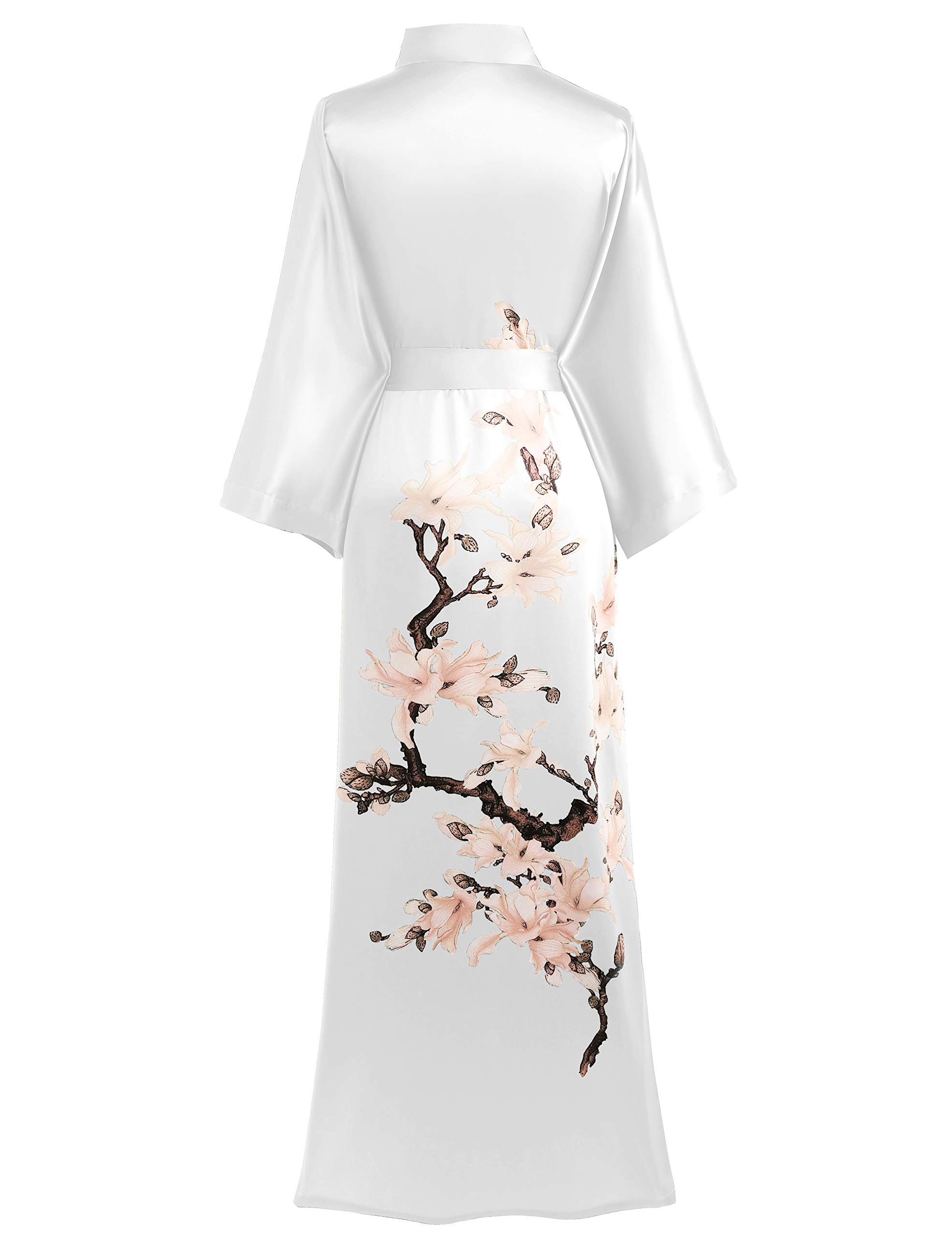 BABEYOND Bata de mujer kimono de flores con estampado maxi largo para mujer, albornoz de pera, chaqueta de playa, despedida de soltera, fiesta, bata de dormir