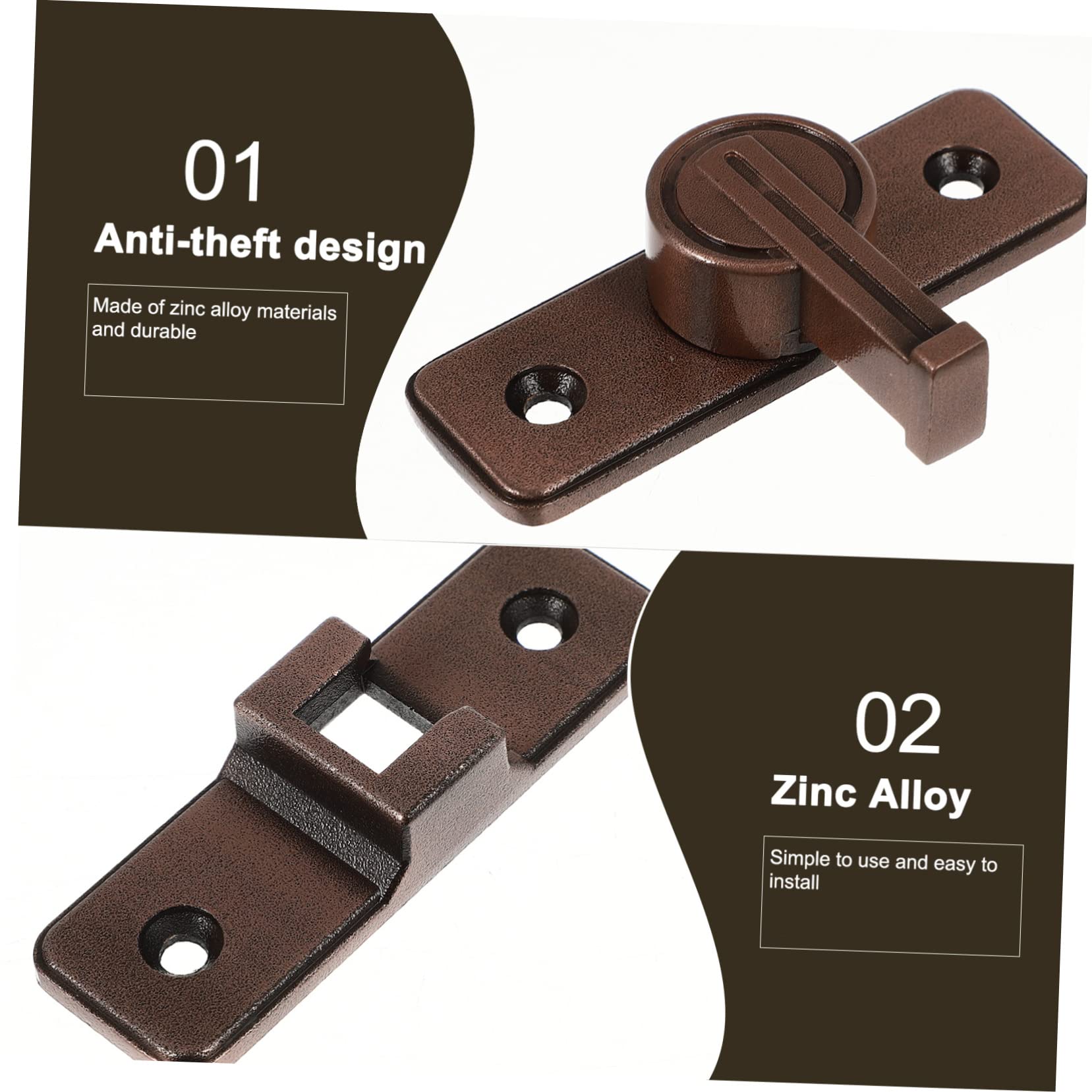 OSALADI 2pezzi Chiavistello Per Porta Scorrevole Luminosa Con Ingranaggio Gradi Serratura Per Sicurezza Di Finestre e Porte Installazione Facile e Resistente All Usura