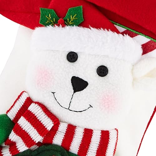 Miniatura 2 de Let's Make Memories Calcetín de Navidad personalizado, familia de bastones de caramelo, medias para la familia, bordados, felpa 3D, decoración de