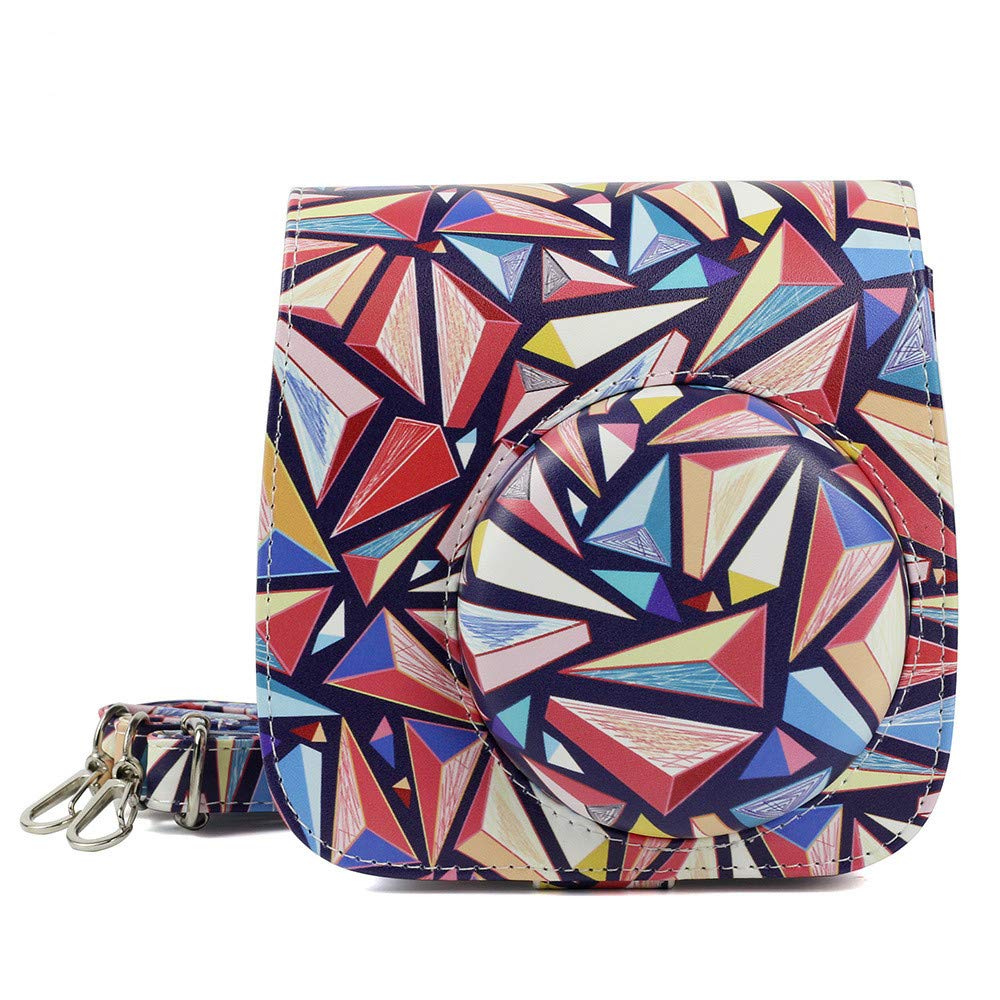 Shopizone Classic Vintage PU Leather Compact Case with Strap for Fujifilm Instax Mini 9/8 /8+ (Kaleidoscope -Multi Color)-picture-14