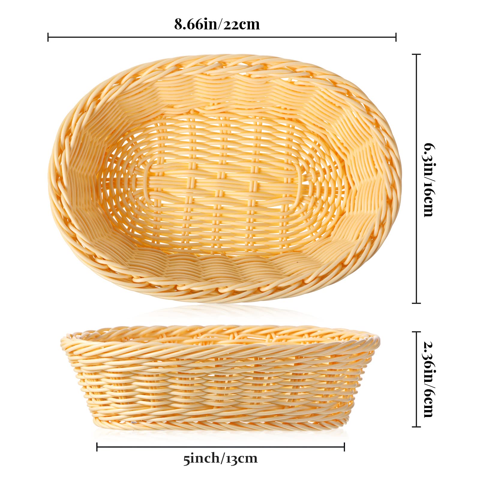 Amazon｜6ピース プラスチック編みオーバルバスケット 食品ストレージ