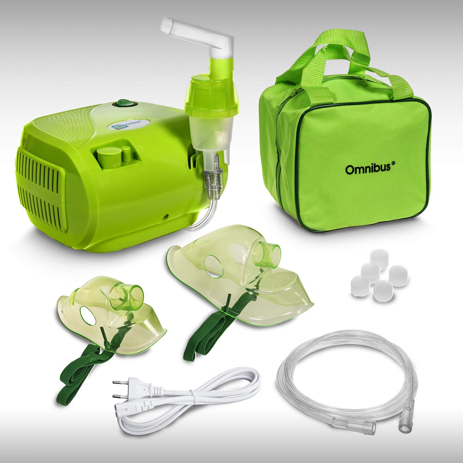 Inalatore Nebulizzatore NEB Omnibus BR-CN116 B BAG Per Bambini Adulti (Verde con Verde)