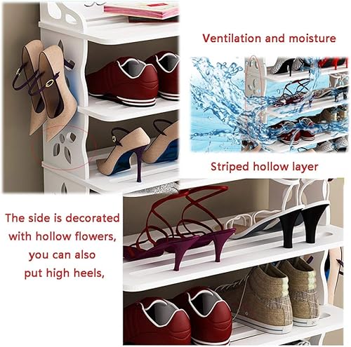 Miniatura 4 de ZEELYDE Zapatero estante estrecho de madera para zapatos organizador de zapatos de pie pasillo entrada pantuflas estante para dormitorio dormitorio