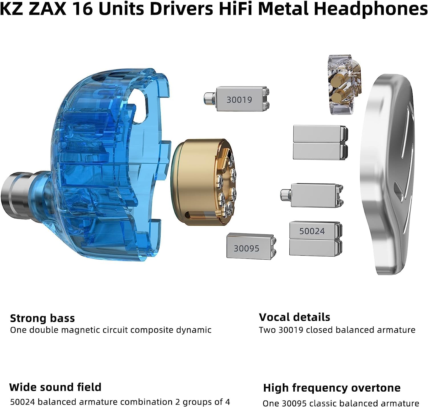 新品未開封 KZ ZAX ハイブリッドドライバーモニターイヤホン 1DD＋7BA Amazon.co.jp: KZ ZAX (7BA+1DD)ハイブリッド型HiFiイヤホン