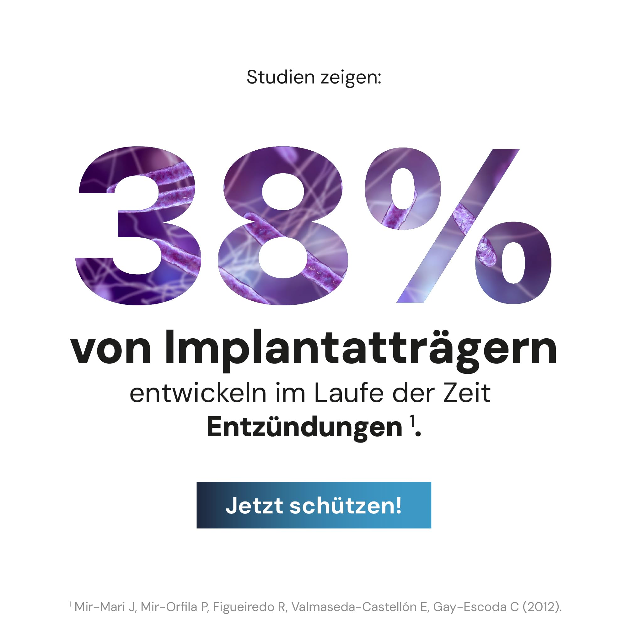 IMPROIC Mundspülung für Zahnimplantate (4er Pack) | Mit Hyaluronsäure, Fluorid & funktionellen Naturstoffen | Schützt Zähne und Zahnimplantate nachgewiesen vor Entzündungen
