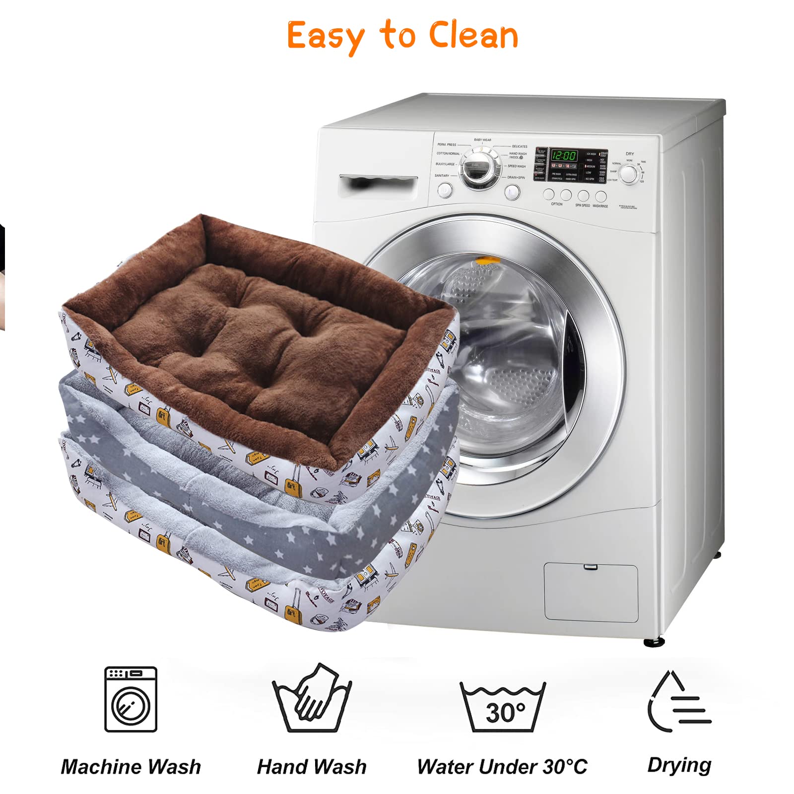 PETCUTE Panier pour Chien Confortable,Lavable Coussin pour Chien et Chats,Lavable en Machine,Lit Douillet pour Animal de Compagnie,Respirant Coussin Chien Lit pour Chien avec Antidérapant Bas
