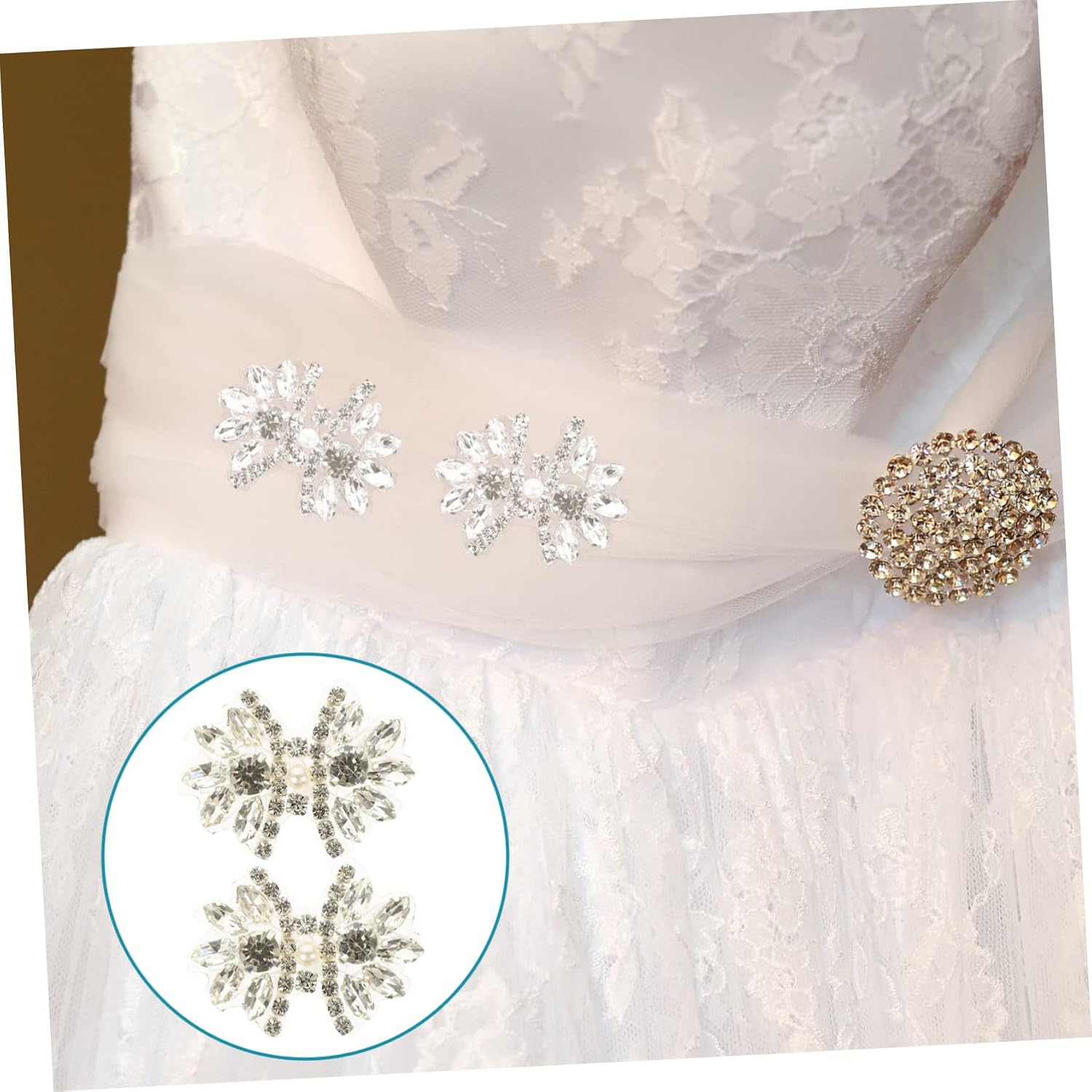 STOBOK 10pcs Rhinestone Bow Decorative Sewing Patches for DIY Clothing Repair Sew Appliques for Garments Bags Hats and Crafts
