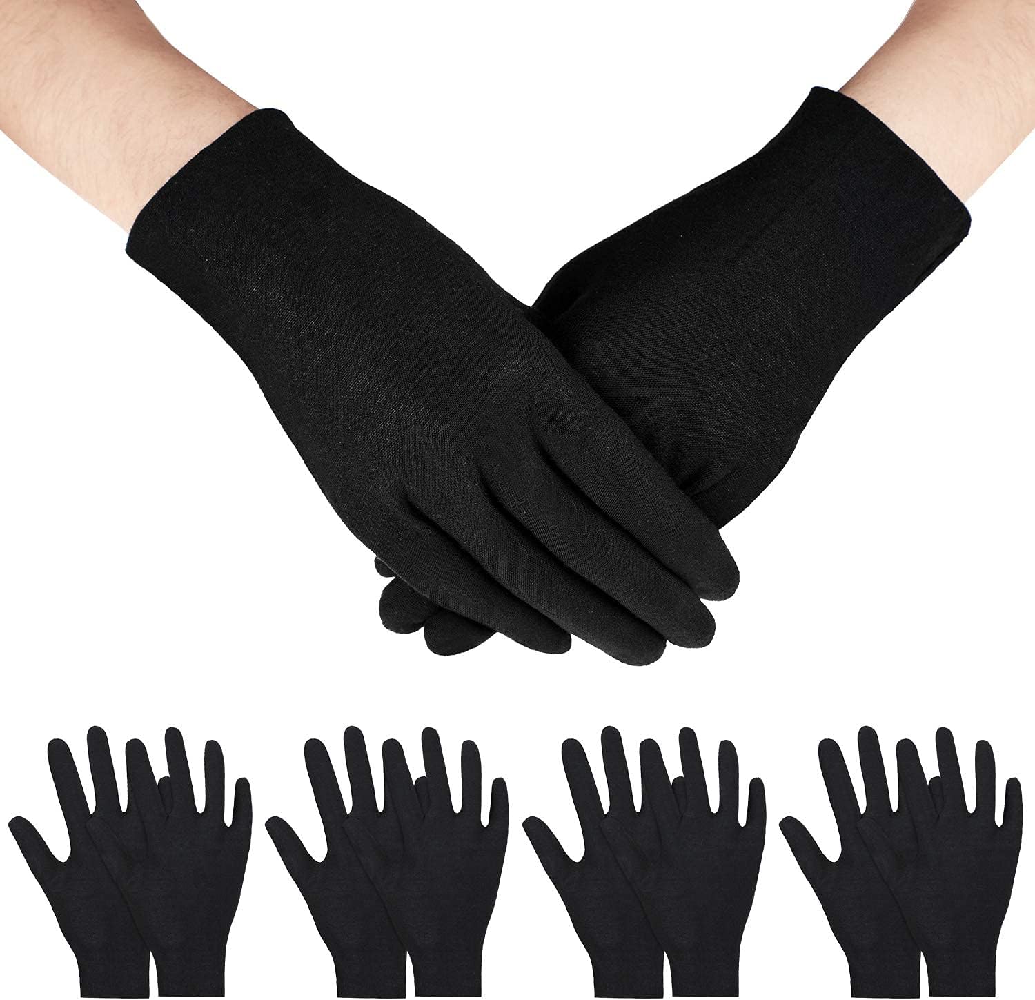 24 Pairs Halloween Costume Gloves Black Working Gloves Lightweight Soft Protective Gloves Stretchable Lining Glove for Painting, Weeding, Playing The Instrument, Doing House Work