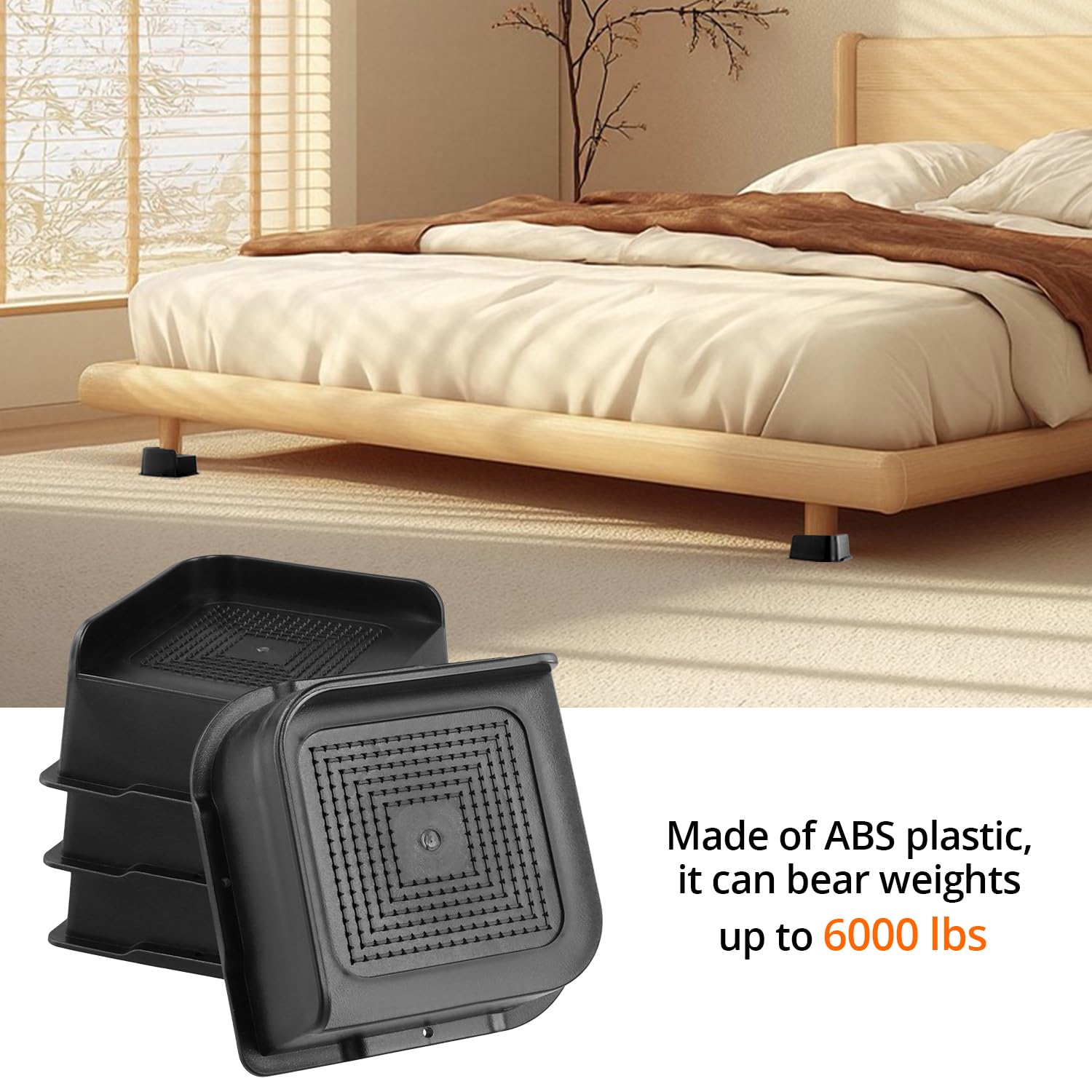 Jongyumo Bedverhogingen voor bedframe, L-vormige bedverhoging, antislip, robuuste bedliften voor bedden, banken, stoelen