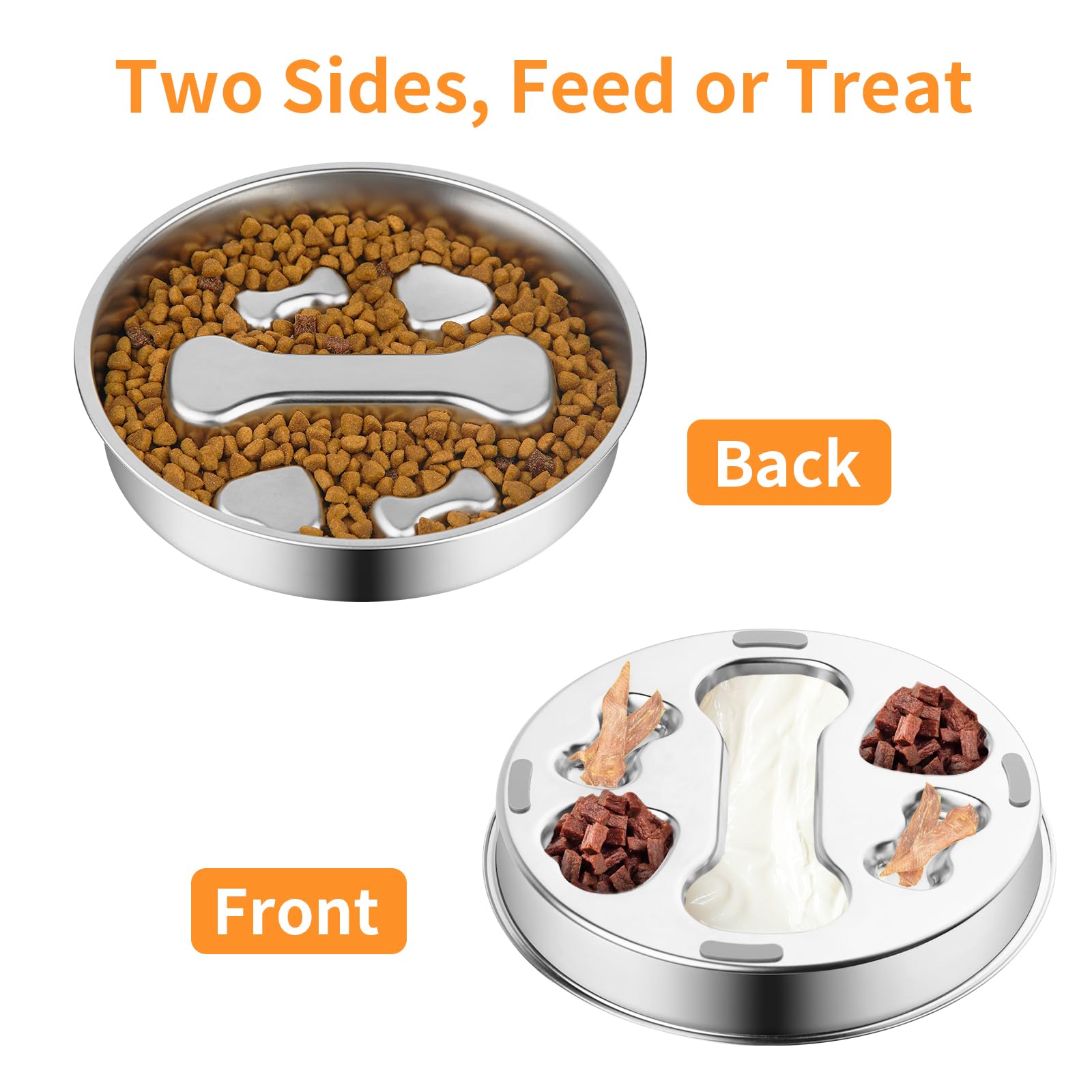 Slow Feeder Dog Bowl - 2 Cups Stainless Steel Dog Slow Feeder Food Bowl, Metal Non-Slip Lick Plate,Puppy or Cat Food Holder,Pet Supplies,Puzzle Maze Dish for Medium Sized Breeds - image 5