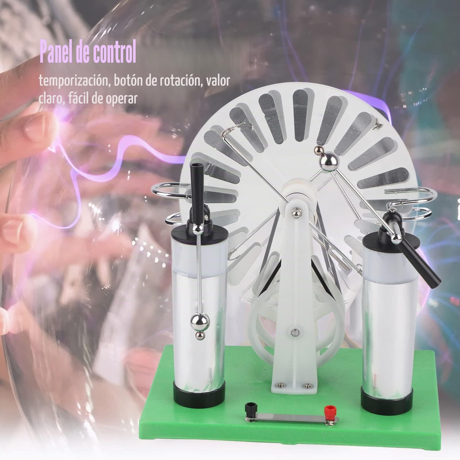 Máquina electrostática, generador de biela, descarga de gas, experimento físico electrostático, inducción