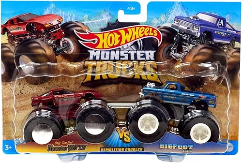 Hot Wheels Monster Trucks Monster Vette Vs Bigfoot - Dobles de demolición