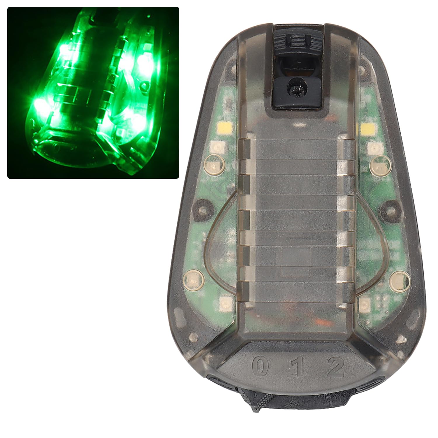 Taktische Helmleuchte Überlebenssignalleuchte Optional 4 Modi mit sichtbarer LED + IR Dauerlicht/Blinklicht, wasserdichte Überlebens-Identifikationslampe für Outdoor-Sportarten