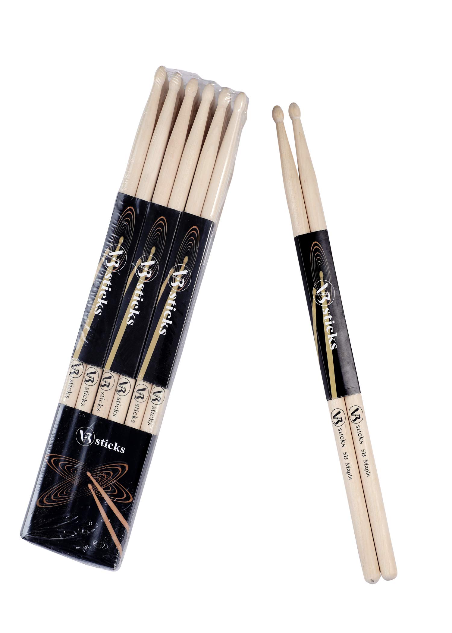 VB Drum Stick Wood Tip 3 Pairs Beige 5B Maple